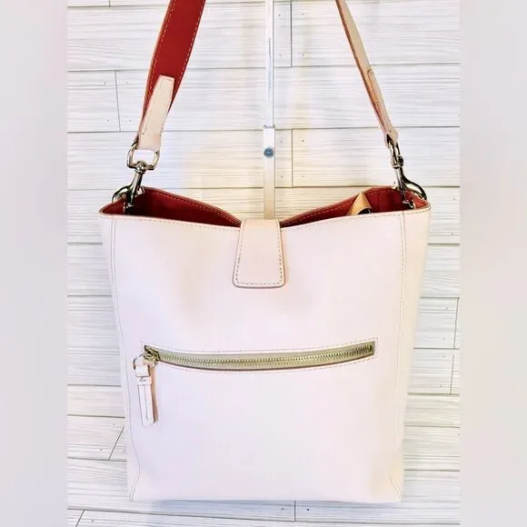 016- Dooney & Bourke Emerson Brynn, Ashby Blush Florentine Leather Hand Bag - Picture 2 of 13